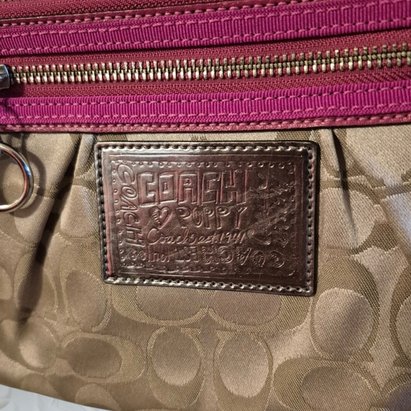 Coach Poppy Limited Edition Brown/ Pink Monogram CC Logo Mini Crossbody Bag - Picture 5 of 9